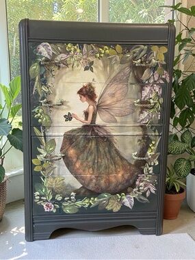 Fairy Garden Wall Art Panel - Black Frame